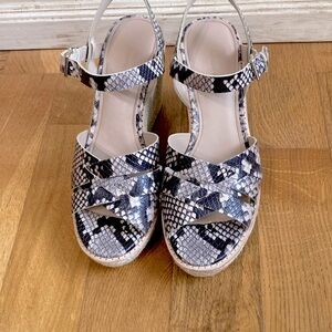 BR Snake print strappy espadrilles from Banana Republic Size 7.5 Leather Upper